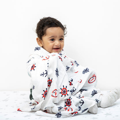 Nautical - Deep Fun Swaddle & Cap Set (2 swaddles & 2 caps)