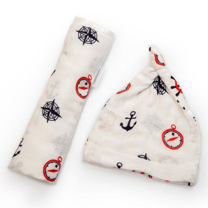 Nautical - Squibi Swaddle & Cap Set (2 swaddles & 2 caps)