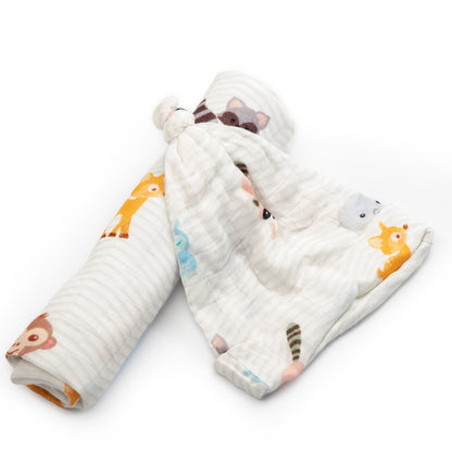 Elle - Friendz Swaddle & Cap Set (2 swaddles & 2 caps)