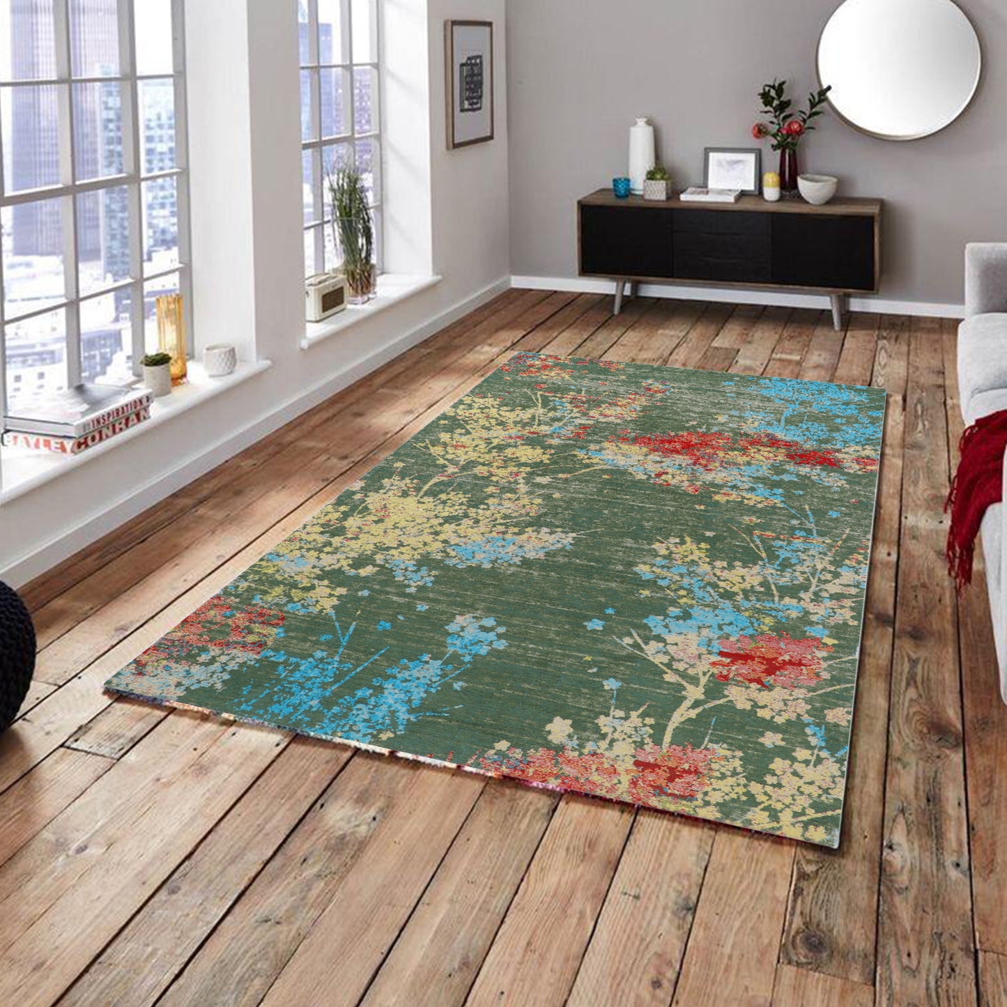 Playful Sage Jacquard Rug