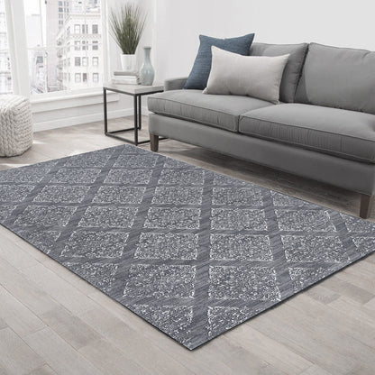 Rock Grey Jacquard Rug